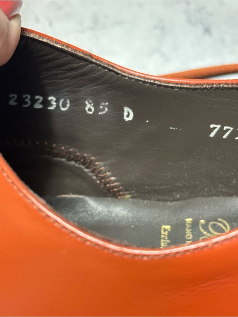 Baldwin Cap Toe Oxford Dress Shoes – Orange Leather – Size 8.5 D - Picture 4 of 6